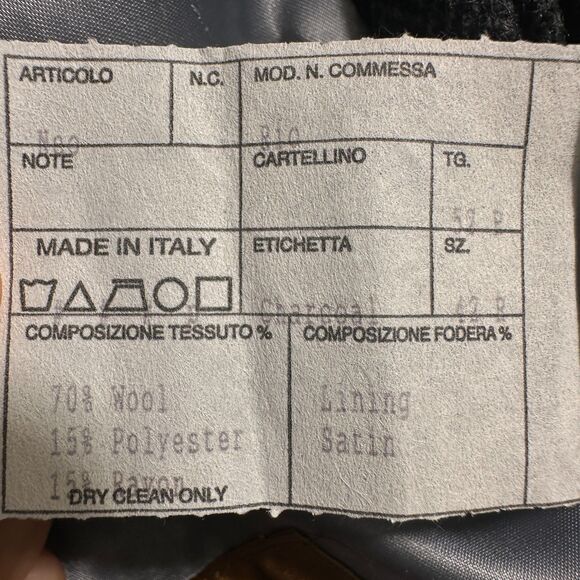 MARIO VALENTE Vintage Men Reglan Overcoat 42R Herringbon MADE IN ITALY Gray Coat - Picture 16 of 16